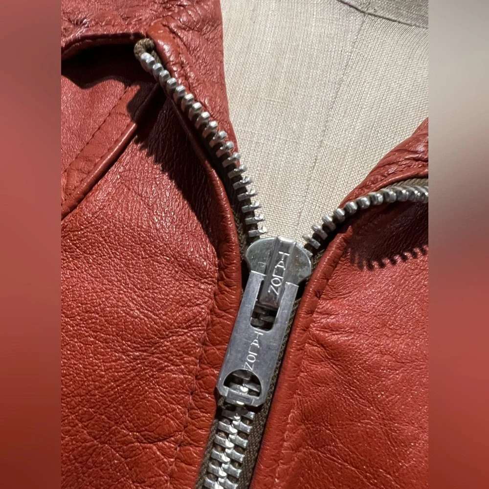 SCHOTT Bros. vintage Sportswear New York Rust Brown Leather Jacket Fall - Picture 2 of 9